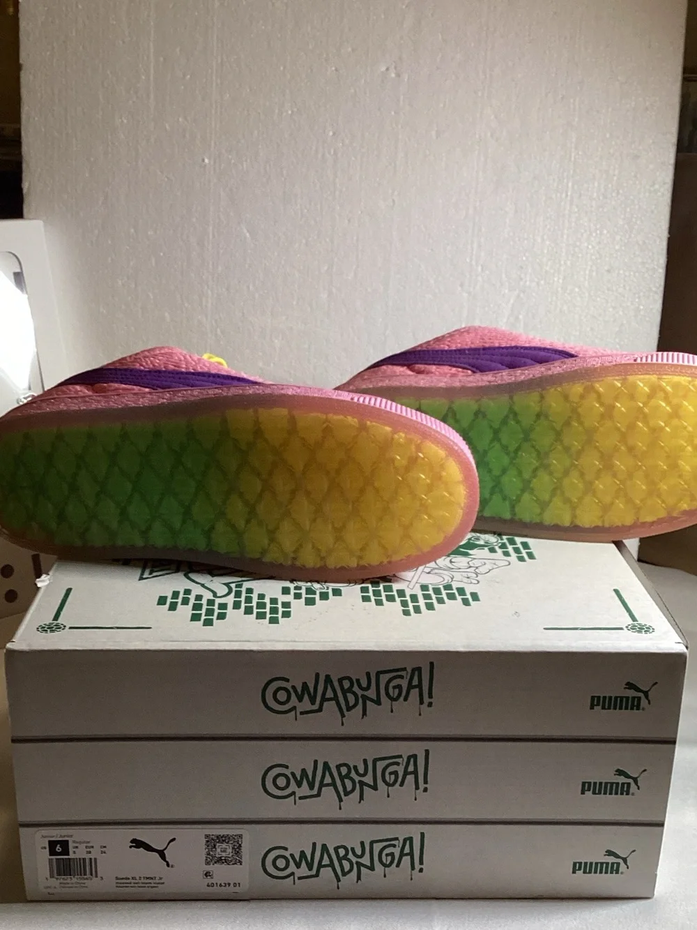 Puma Pink Sneakers with Yellow Laces